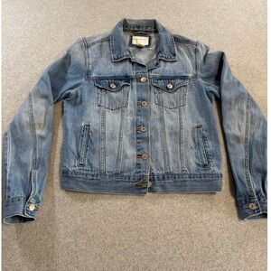 Forever 21 Denim Jacket Womens Medium Light Blue Wash Good Classic Trucker